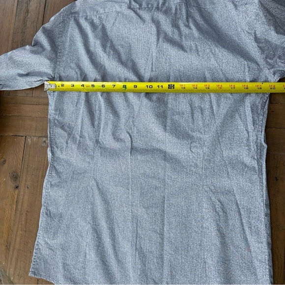 Karl lagerfeld gray striped classic long sleeve button down men’s 41 large - Picture 10 of 12